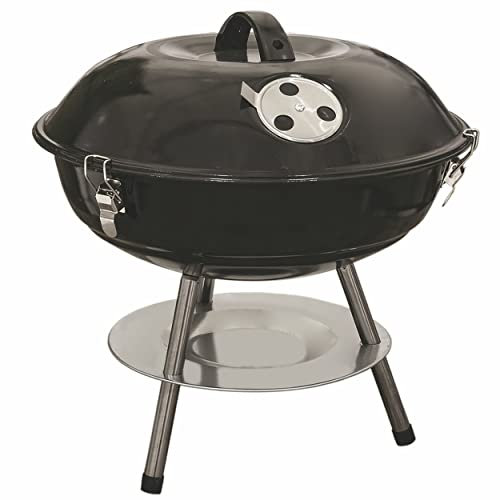Mini barbecue rond avec couvercle 35 x H 35 cm noir