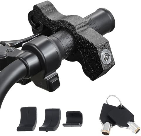 Windance Poignée de guidon de moto/accélérateur/frein/antivol avec 2 clés pour sécuriser votre moto/VTT/scooter en moins de 5 secondes (Noir, Matte)