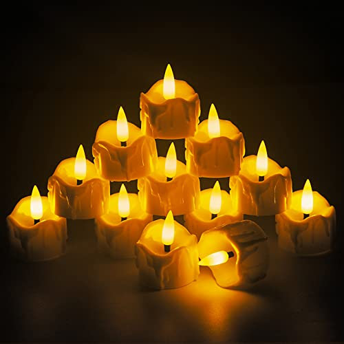 innislink LED Candele, Candele Senza Fiamma a LED con Funzione Timer 12pcs lumini FLAC Nucleo Candela elettrica a Batteria luci Decorazione per Albero di Natale Pasqua Festa di Matrimonio – Bianco
