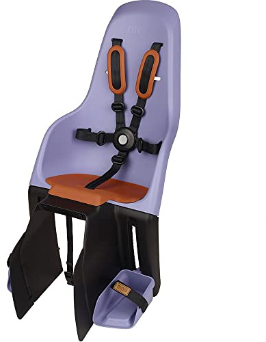 MINIA for Carrier 8405700002 - Silla para Bicicleta Trasera con Anclaje en el portaequipajes, Apta para niños de 9 Meses a 6 años en Color Morado.