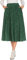 Parabler Damen Chiffon Midirock Retro Polka Dot Rock Sommerrock Elastische Taille Faltenrock Elegante Strandrock mit Tasche Sommer Winter Dunkelgrün M