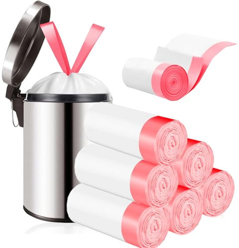 KITBEST Lot de 120 sacs poubelle avec poignée de transport, sacs de 10 l biodégradables, pour cuisine, salle de bain, bureau (45 x 50 cm)