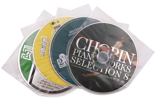 50 Pcs Mini LP Anti-Static Plastic CD Inner Sleeves for CD and DVD Storage Binders Disc Storage (100)