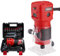 TEENO Affleureuse à Bois Défonceuse Électrique 650W 15000-32000 RPM,Affleureuse Défonceuse Avec 12 Fraises à Défoncer Queue de 1/4,6 Vitesses Variables, Housse Anti Poussière,2 Pinces de 6/6.35mm
