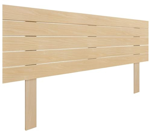DHOME Tête de lit en Bois MDF Recyclé avec Pieds Lit Horizontal Style Palettes Quincaillerie Incluse (160cm, Bois Naturel)