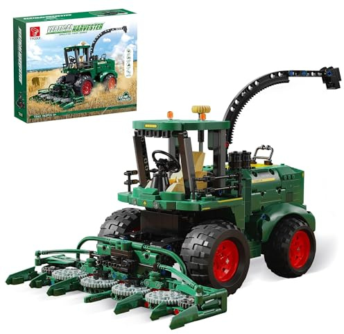TYCOLE Set Costruzione Technic Trattore Agricolo con Mietitrebbia Funzionante, Veicoli Giocattolo Educativo, Regalo Compleanno, Costruzioni per Bambini e Bambine 8+ Anni, 1162 Pezzi