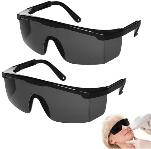 2 gafas de protección IPL, longitud de 133 mm, gafas de protección UV, gafas de protección para el trabajo, gafas de solárium, gafas de protección láser para la depilación HPL/IPL, protección ocular
