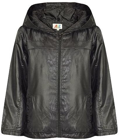 A2Z 4 Kids Girls Boys Raincoats Jackets Kids Lightweight Kag Mac- Raincoat Jacket 449 Black 11-12