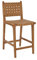 Ball & Cast PU Leder gewebt Counter Hocker, Holzrahmen Küche Insel Barhocker mit Fußstütze, Rückenlehne Geflecht Hocker-Stuhl für das Esszimmer, Braun