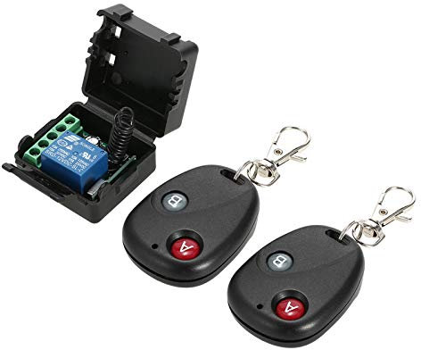 Splenssy Smart Home 433Mhz DC 12V 1CH Wireless Remote Switch Relay Receiver Transmitter Universal Remote Control Switch Module and RF Transmitter Remote Controls 1527 (2 Remote)