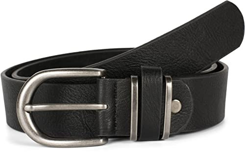 styleBREAKER Unisex Gürtel Unifarben mit Metall an der Gürtelschlaufe, Kunstleder Einfarbig, Hüftgürtel, kürzbar 03010123, Farbe:Schwarz, Größe:95cm