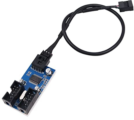 WANGCL 9-polig USB 2.0-header USB header splitter 1 till 2 förlängningshubb splitter adapter port multiplikator