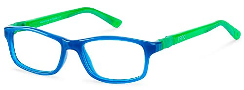 NANO OPTICAL GAFAS CREW 3.0 AZUL CRISTAL/VERDE, PARA 8-12 AÑOS, TALLA 48
