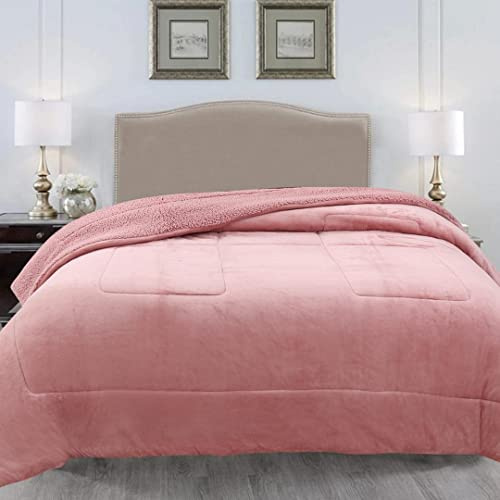 Casa da Laura Manta Sherpa Liso (Rosa, Cama 160 cm (Cobertor 240x260 cm))