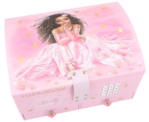 Depesche 12140 TOPModel Ballet- Schmuckkästchen mit Code und Sound, Schmuckbox mit Spiegel und Klappdeckel