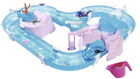 AquaPlay Meerjungfrau Wasserbahn - Outdoor-Wasserspiel mit Bahn, Boot und 2 Spiel-Figuren in Meerjungfrauen-Optik, Wasserspielzeug für Kinder ab 3 Jahre, 108 x 90 x 18 cm