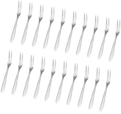 PRETYZOOM 20stücke Mini Obstgabeln Aus Edelstahl Kompakt Für Minikuchen Gebäck Salat Vorspeisen Und Meeresfrüchte Praktisch Für Küche Und Bar