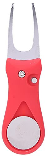 Hominas Faltbares Golf-Divot-Reparaturwerkzeug, Faltbares Golf-Divot-Werkzeug, Golf-Heugabel, Switchblade, Faltbarer Magnetischer Pop-up-Knopf aus Edelstahl für Golfer Im Freien