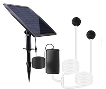 Yolispa Pompe à oxygène solaire 2. 5 W - Aérateur de bassin solaire - Oxygénateur - 3 modes - Aérateur d'oxygène pour la cour et le jardin