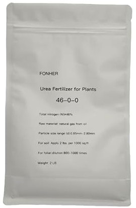 FONHER Engrais à l'urée pour plantes 46-0-0, riche en azote, pour les serres horticoles，Fruits ，Légumes et cultures de plein champ(2, Pounds)