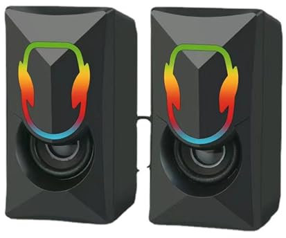 RETUOLWAG Powerful Bass USB DC5V Stereoed Loudspeaker RGB Light Corded Subwoofer For Laptops Tablets Phones USB