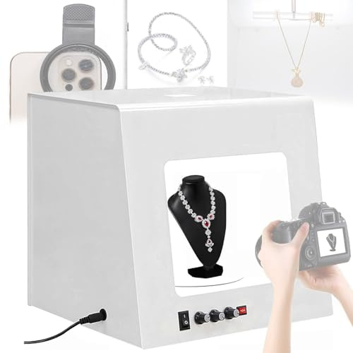 Scatola luminosa portatile per studio fotografico con illuminazione regolabile e filtri a stella, per fotografia professionale di prodotti, ideale per gioielli e piccoli oggetti
