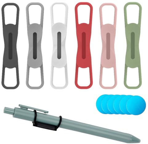 COYUN Lot de 6 porte-crayons magnétiques en silicone multicolore,Porte-stylo magnétique,Porte-stylo portable,Pour bureau, réfrigérateur, tableau blanc, bureau(Multicolore)