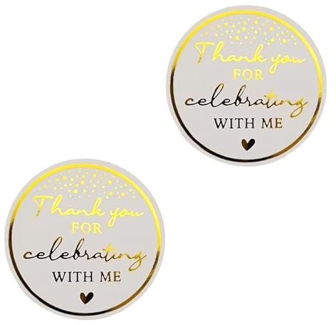 Thank You Stickers, Personalised Sticker, Gold 120 Pcs | Self-Adhesive Stickers Apply Cleanly, Gold Accent Adds Polished Finish, Suitable for Party Bags and Small Business Packaging