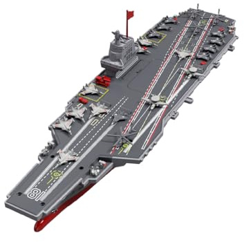 ENGINEMECH Portaaviones RC Barco teledirigido, 2.4G Barco Militar con Doble Motor, Doble Velocidad Alta Velocidad Lancha Rápida Regalos para Adultos 2026