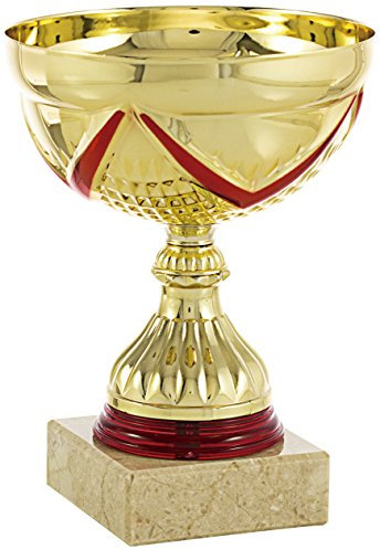 Art-Trophies TP117 Trofeo Sportivo Nastro Oro, Oro/Rosso, 15 cm