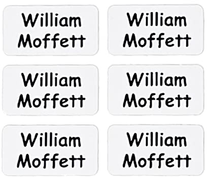 60 Washable Stick on Clothing Name Labels - No-Iron Stickers for School Children, Care Homes, Day Care, Nursery