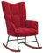 vidaXL Schaukelstuhl, Sessel Schwingstuhl mit Armlehne, Schaukelsessel Relaxstuhl Wohnzimmer, Relaxsessel Schwingsessel, Weinrot Samt