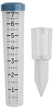 Taylor Precision Products 5293501 Rain Gauge, Clear and Teal