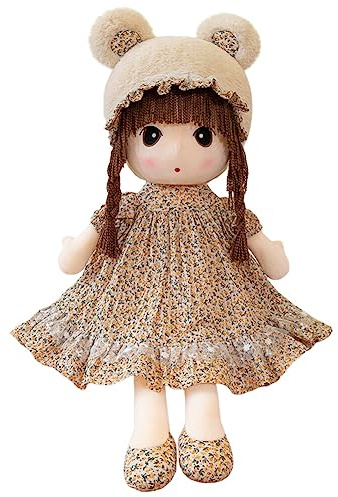 Uposao Kuschelpuppe Weiche Stoffpuppe, 50CM Mädchen Plüschpuppe Gefüllte Stoffpuppe mit Rock Hut Schöne Prinzessin Fee Stofftier Fee Spielzeug Weihnachten Geschenk Cartoon Deko Für Baby Kinder,#4