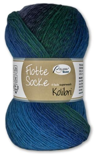 Frida's Wollhaus Rellana 6208 6208 - Calcetín (100 g, lana de colibrí, 4 capas, 14 colores)