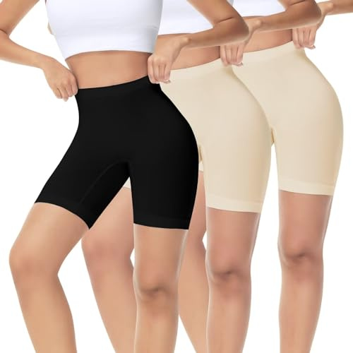 IceReco 3-pack cykelbyxor, dam, korta sportbyxor under klänning, kjol, kalsonger med ben, anti-skavning, korta leggings