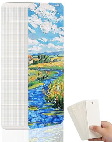 TYBYBB Aquarellpapier Lesezeichen Blanko 50 Stück Aquarell Postkarten Blanko 300g, Watercolor Paper von Postkarten, NotizblöCken, GrußKarten, DIY Lesezeichen, Wasserfarben, 15 x 5cm