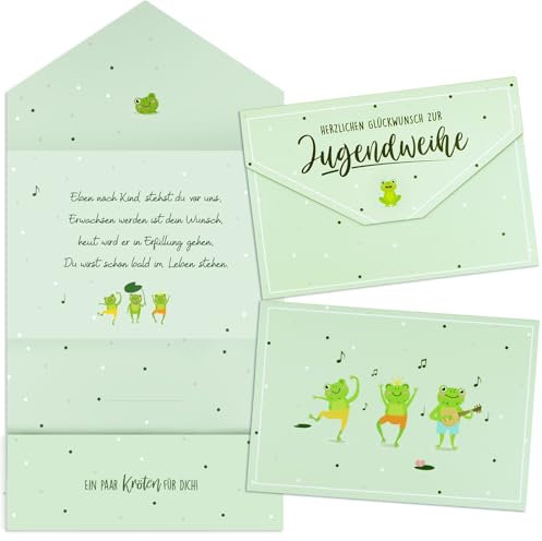 GEBETTER 2 Stück 11x16cm Jugendweihe Geldgeschenk Verpackung Geld Karte Umschlag Grußkarte Alles Lieben zur Jugendweihe Geldkarte Geschenkkarte Gutscheinkarte für Geld Gutschein