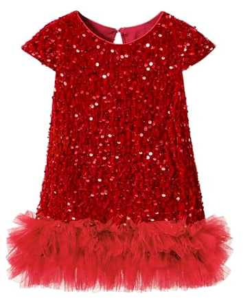 Tutu.kk Little Girls Sequin Dress A-Line Sparkly Wedding Gown Party Dress