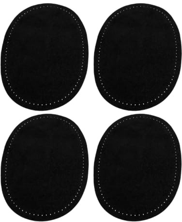 PHENOFICE 2 Pairs Black Oval Elbow Patches with Pre-Punched Needle Holes for Jacket Repair, DIY Sewing Fabric Appliques, Clothes and Sweater Decorative Patch Accessories