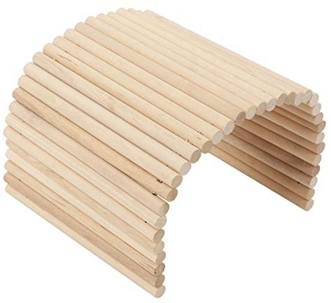GLOGLOW Nan Wooden Hamster Bridge, Birch Material, Chewing and Climbing Tunnel for Guinea Pigs and Other Rodents Pet Toys (20 * 40CM)