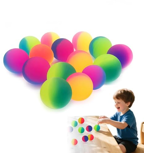 Bouncy Balls, 15 Rubber Balls, Dual-Tone Party Bag Toys for Kids | Rubber Balls, 15 Pack, Sensory Play, Classroom Prizes, Indoor & Outdoor