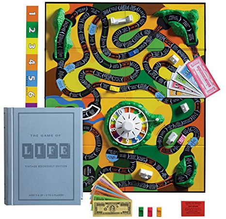 The Game Of Life Vintage Bookshelf Edition Board Game, 2 to 6 Players, Ages 9 and Up