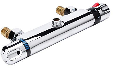 Greensen Valvola Termostatica Termostatica in Ottone Massiccio, Valvola Termostatica, Termostatica Doccia, Controllo Termostato per Doccetta, Rubinetto Doccia, Rubinetto Collegamento Radiato
