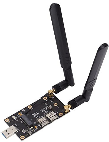 ASHATA NGFF M.2 auf USB3.0 Adapter,Dual SIM Kartensteckplatz LTE Modem mit Antennenschrauben und Schneller Stabiler Übertragung,für LTE/4G/5G Modul