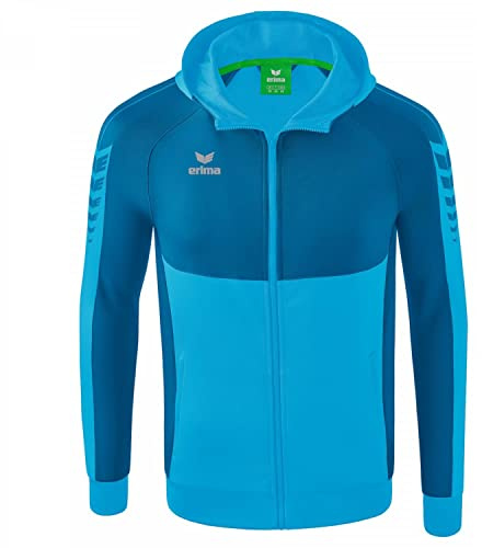 Erima Herren Six Wings Trainingsjacke mit Kapuze (1032211), curacao/mykonos, XXL