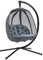 Outsunny Hanging Egg Chair, Folding Texteline Swing Hammock with Side Pocket, Cushion and Stand for Indoor Outdoor, Patio Garden Furniture, Grey