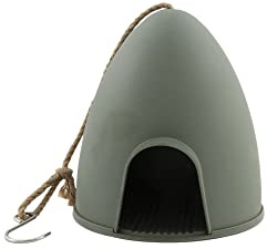 Point-Virgule Mangiatoia per uccelli da appendere, per balcone, mangiatoia per uccelli, verde, 18 x 17 x 19 cm