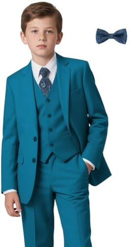 Kids Suit Formal Dress Clothes for Boys Blue Suits Slim Fit Wedding Prom Outfit Big Boy Tuxedo Set Size 8 Homecoming Graduation Dresses for Boys Suit