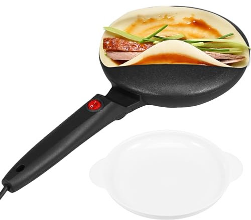 HAIJED Instant Crepe Maker, Electric Handheld Pancake Maker, 8Inch Griddle Crepe Maker, Non-Stick Instant Crepe Maker, Batter Bowl Auto Thermostat Control for Home Restaurant